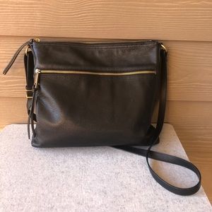 Margot Crossbody black bag with gold accents